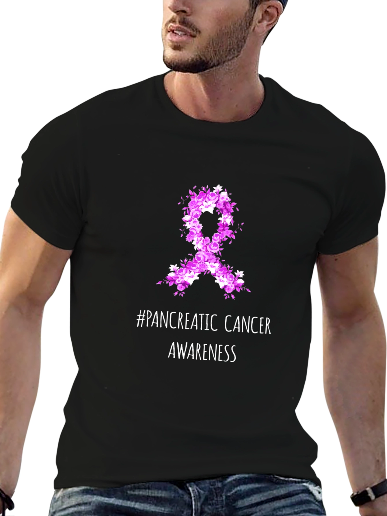 Pancreatic Cancer Awareness T-Shirt Ribbon Design
