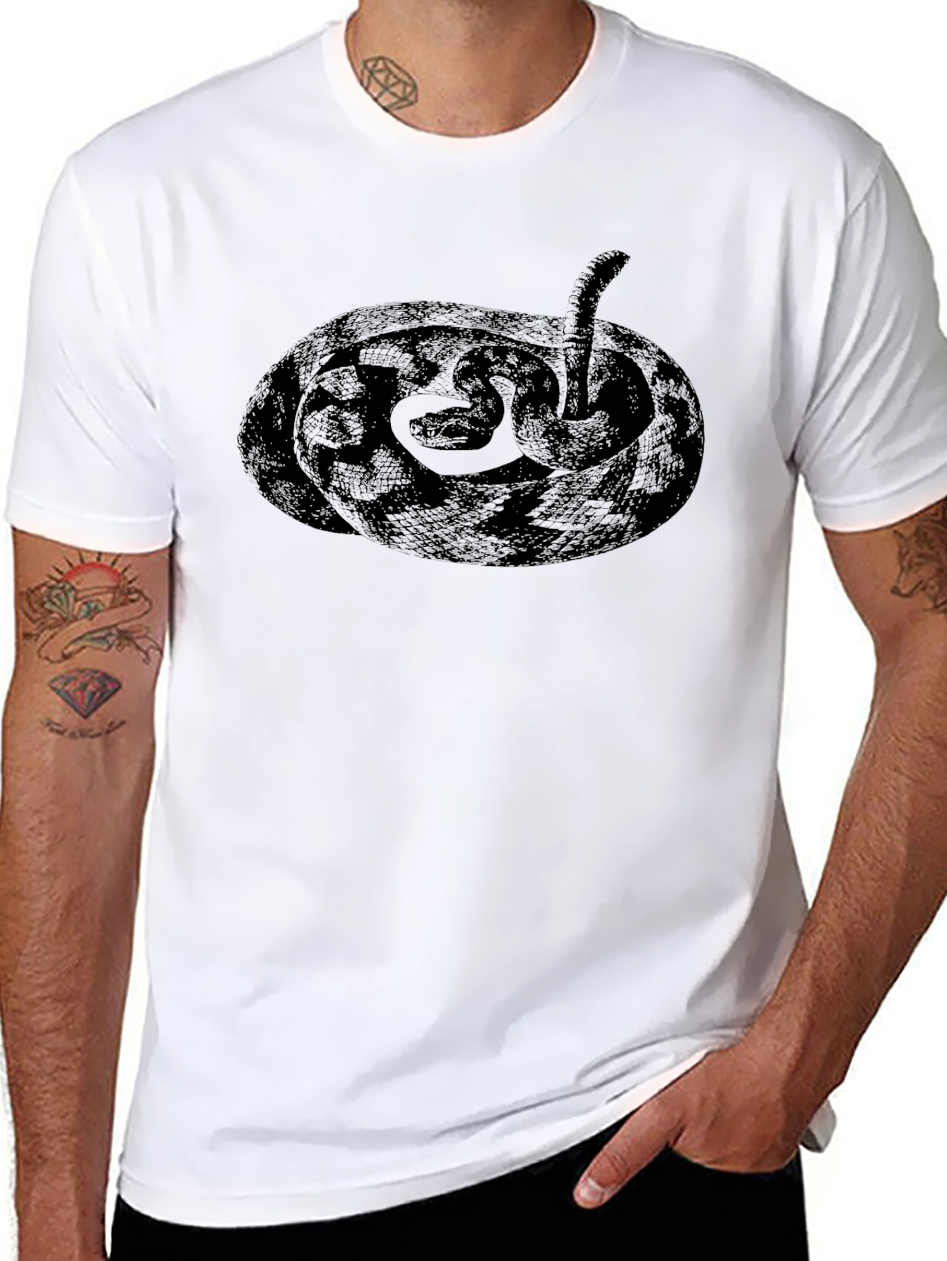 Coiled Snake Graphic Tee - Black