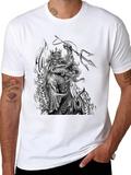 Poseidon Graphic Print Black T-Shirt