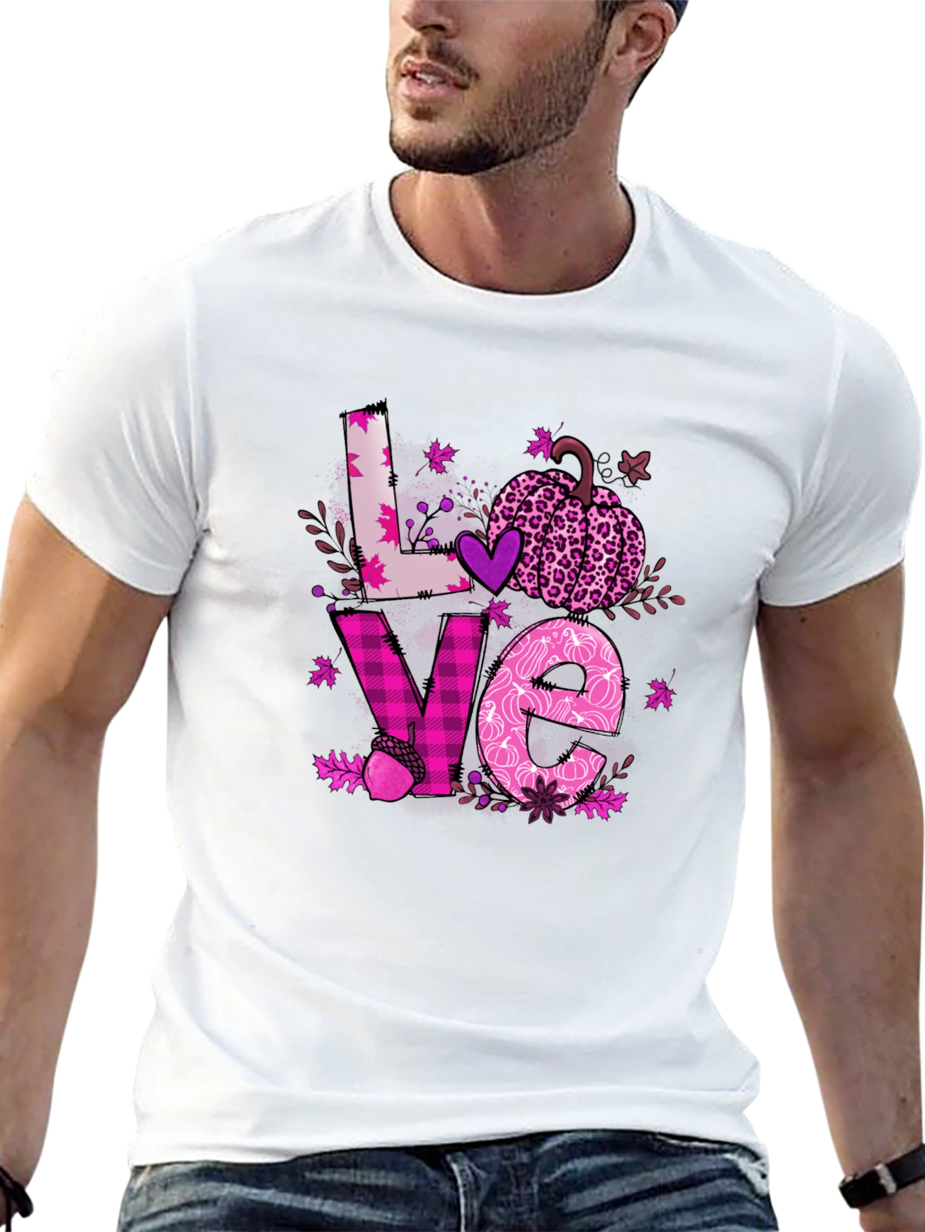 Fall Love Breast Cancer Awareness T-Shirt