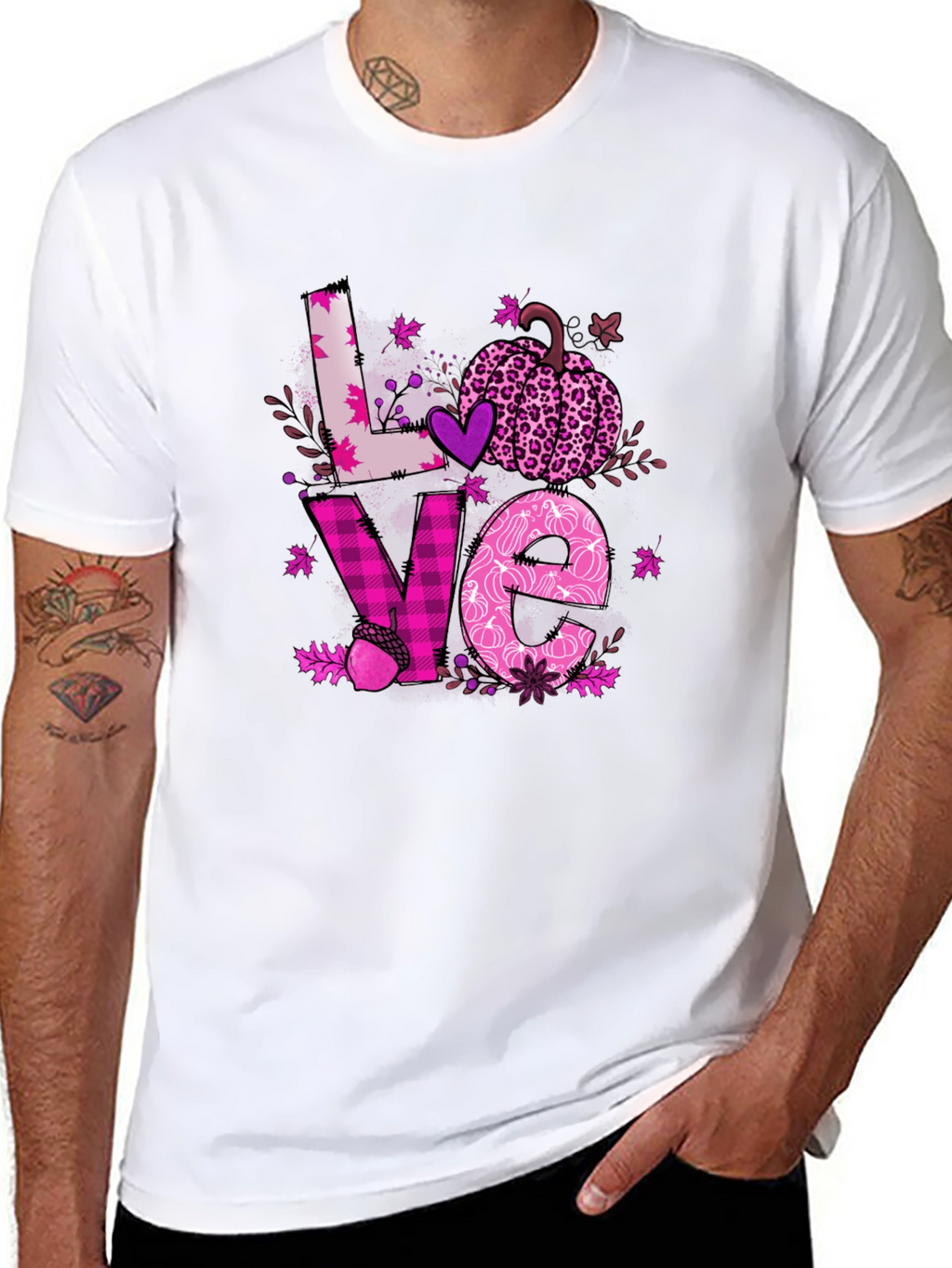 Fall Love Breast Cancer Awareness T-Shirt