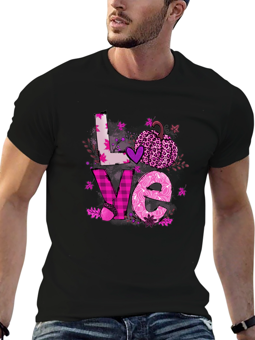Fall Love Breast Cancer Awareness T-Shirt