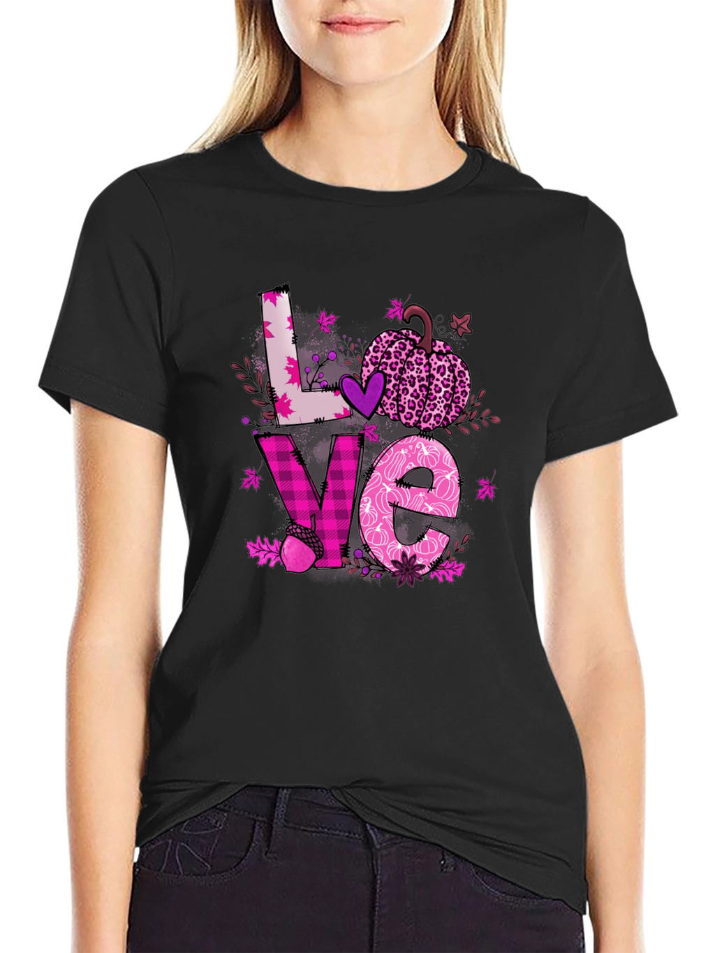 Fall Love Breast Cancer Awareness T-Shirt