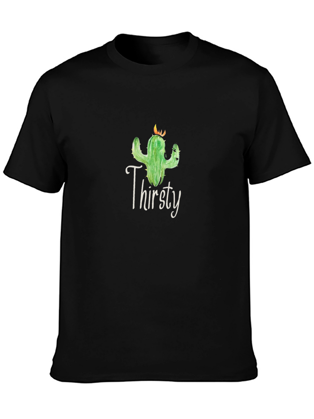 Thirsty Cactus Graphic Tee - Unisex Black T-Shirt