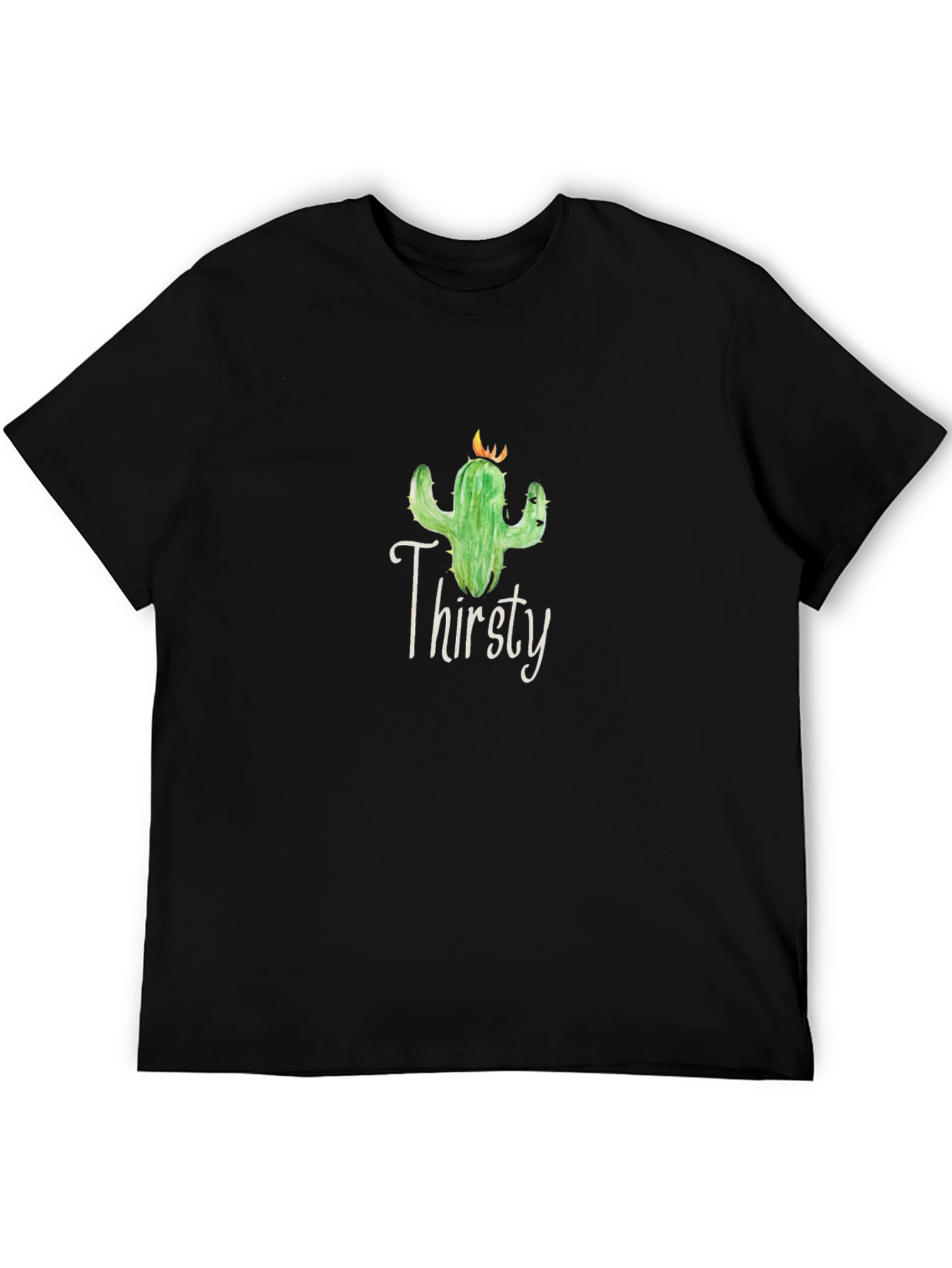 Thirsty Cactus Graphic Tee - Unisex Black T-Shirt