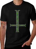 Inverted Cross T-Shirt with Bats and Ivy