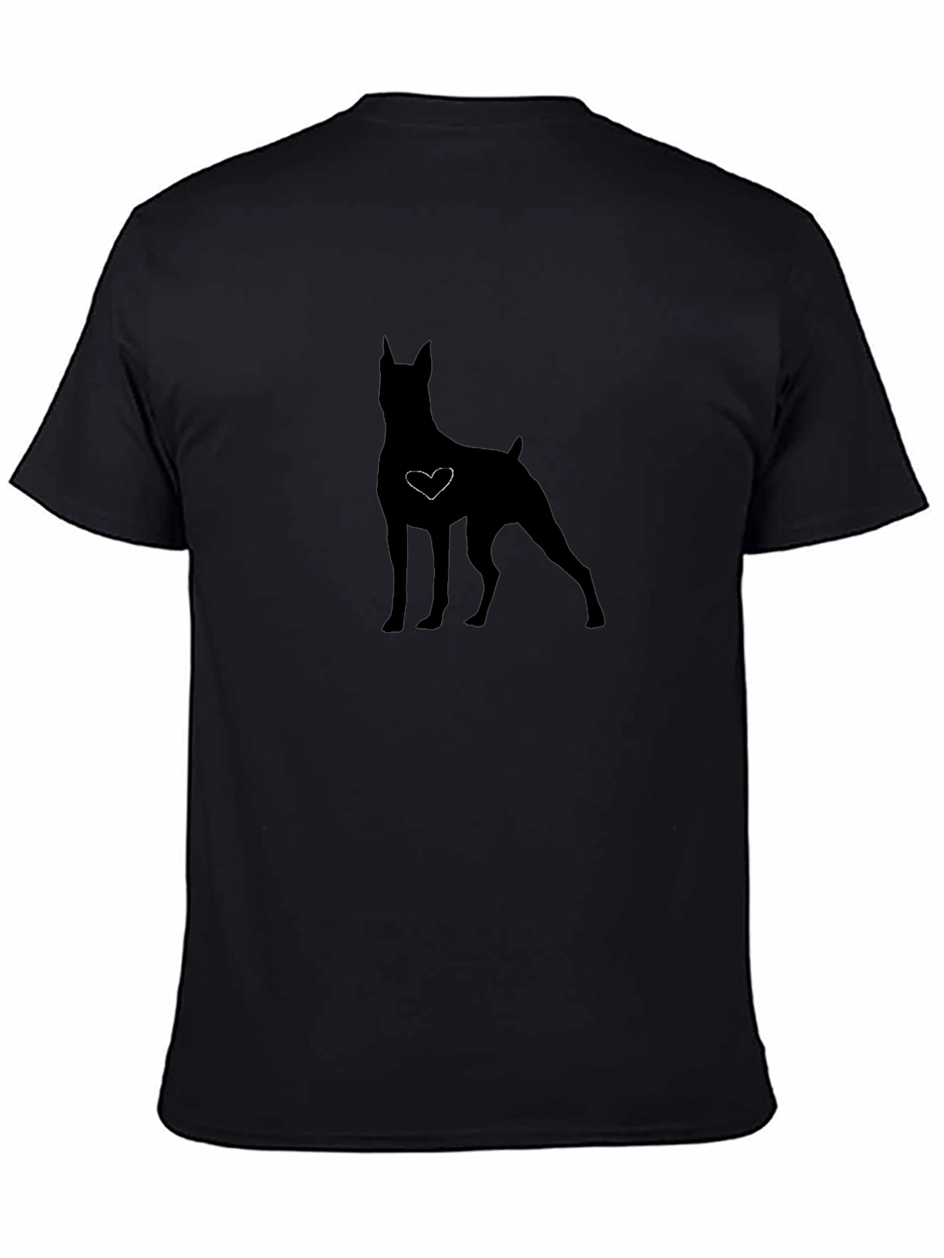 Dog Silhouette Heart Graphic Tee - Soft Cotton