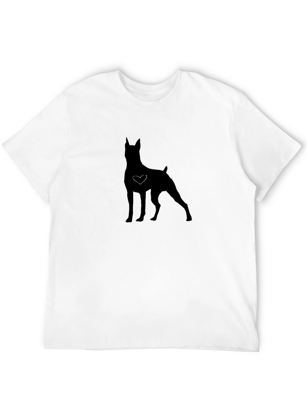 Dog Silhouette Heart Graphic Tee - Soft Cotton