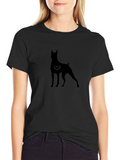 Dog Silhouette Heart Graphic Tee - Soft Cotton