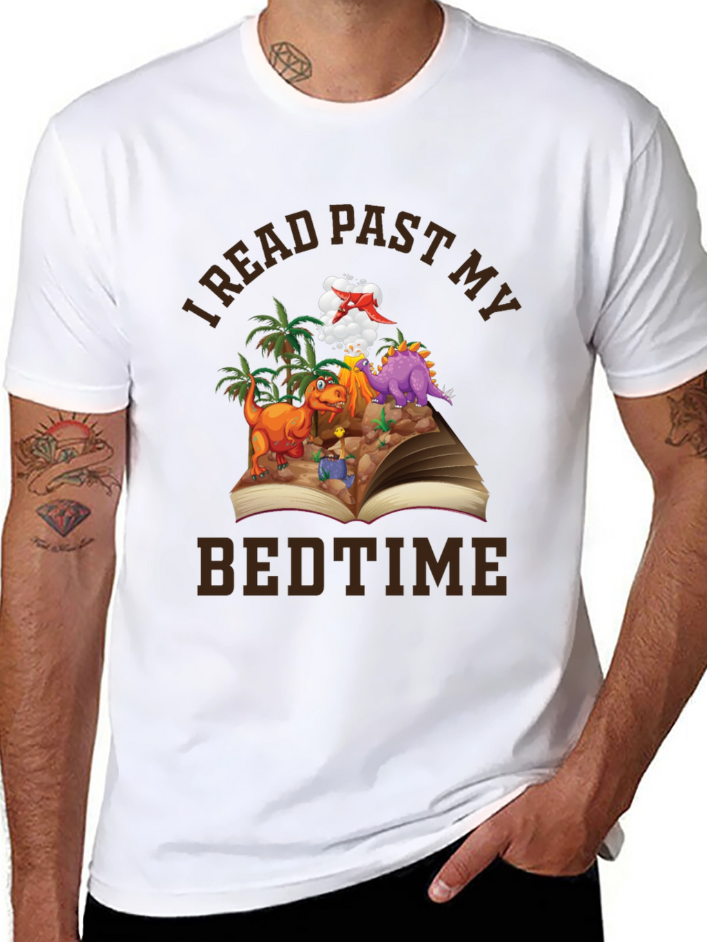 I Read Past My Bedtime Dinosaur Graphic Tee