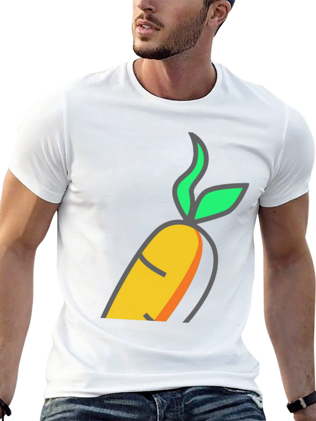 Funny Carrot Graphic Tee - Black Cotton T-Shirt