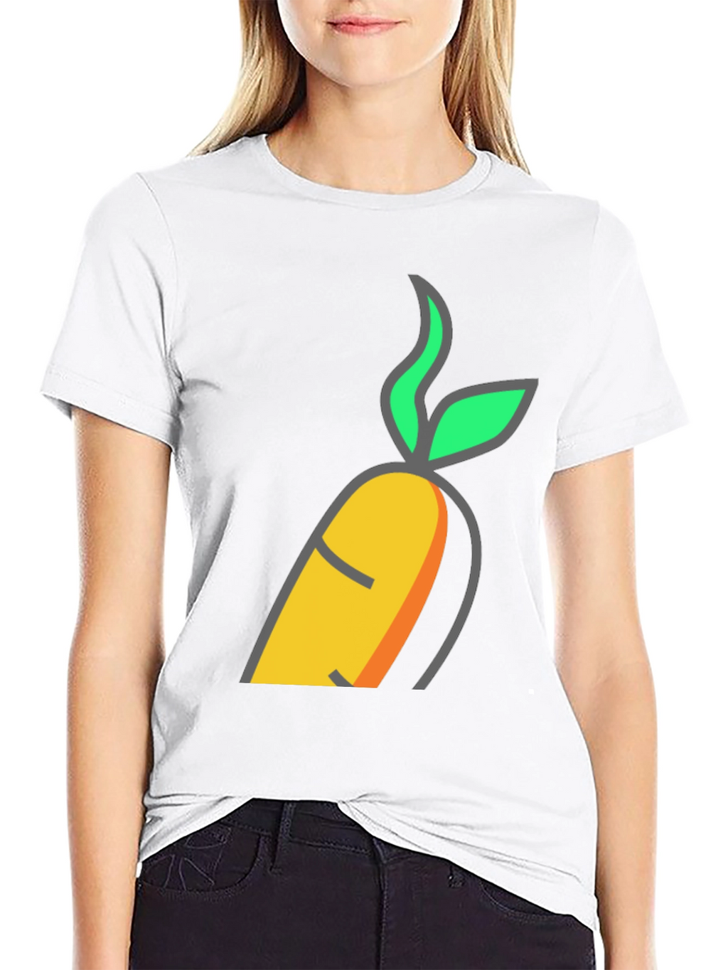 Funny Carrot Graphic Tee - Black Cotton T-Shirt