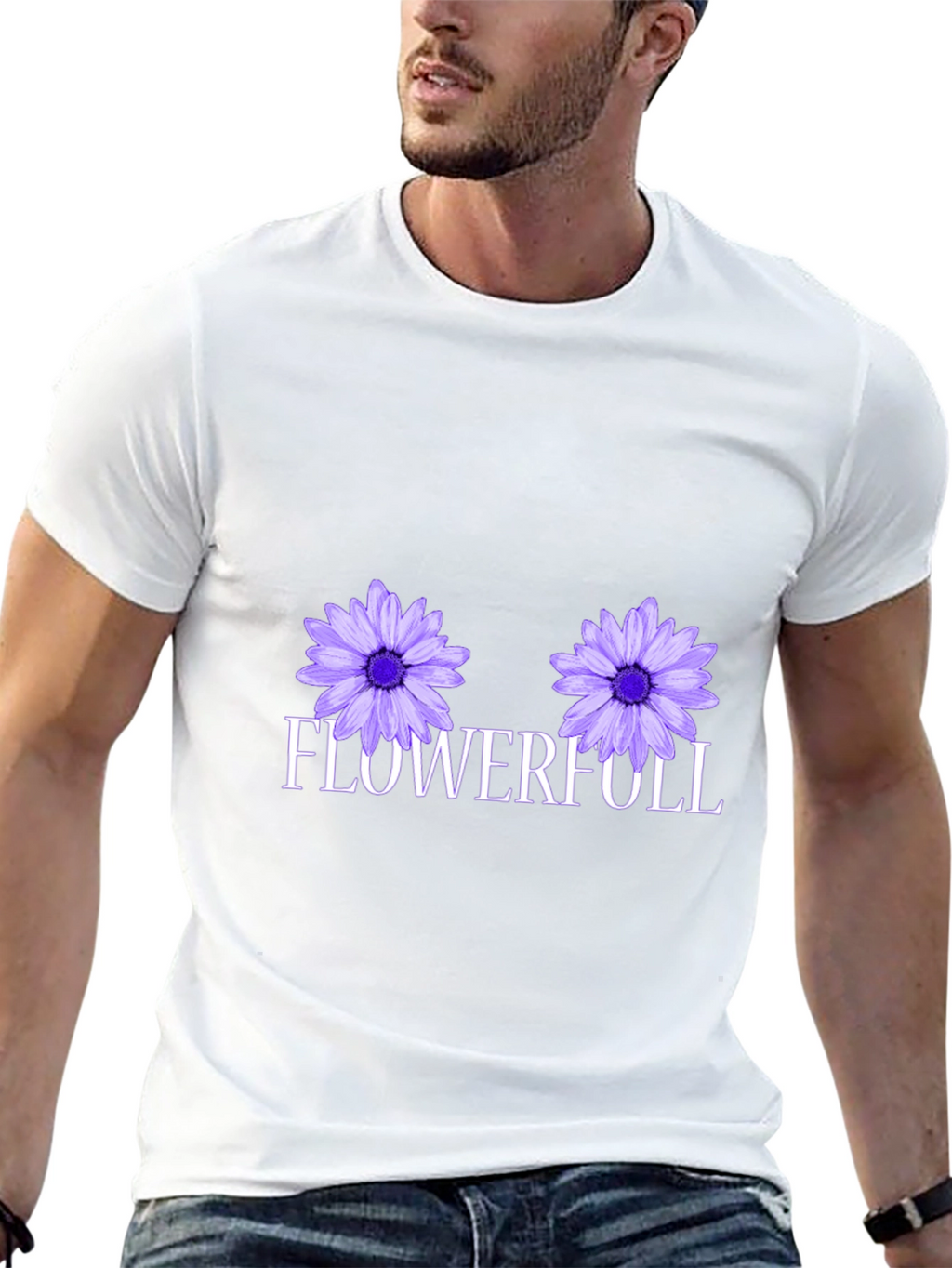 Flowerfull Graphic Tee - Black Cotton T-Shirt