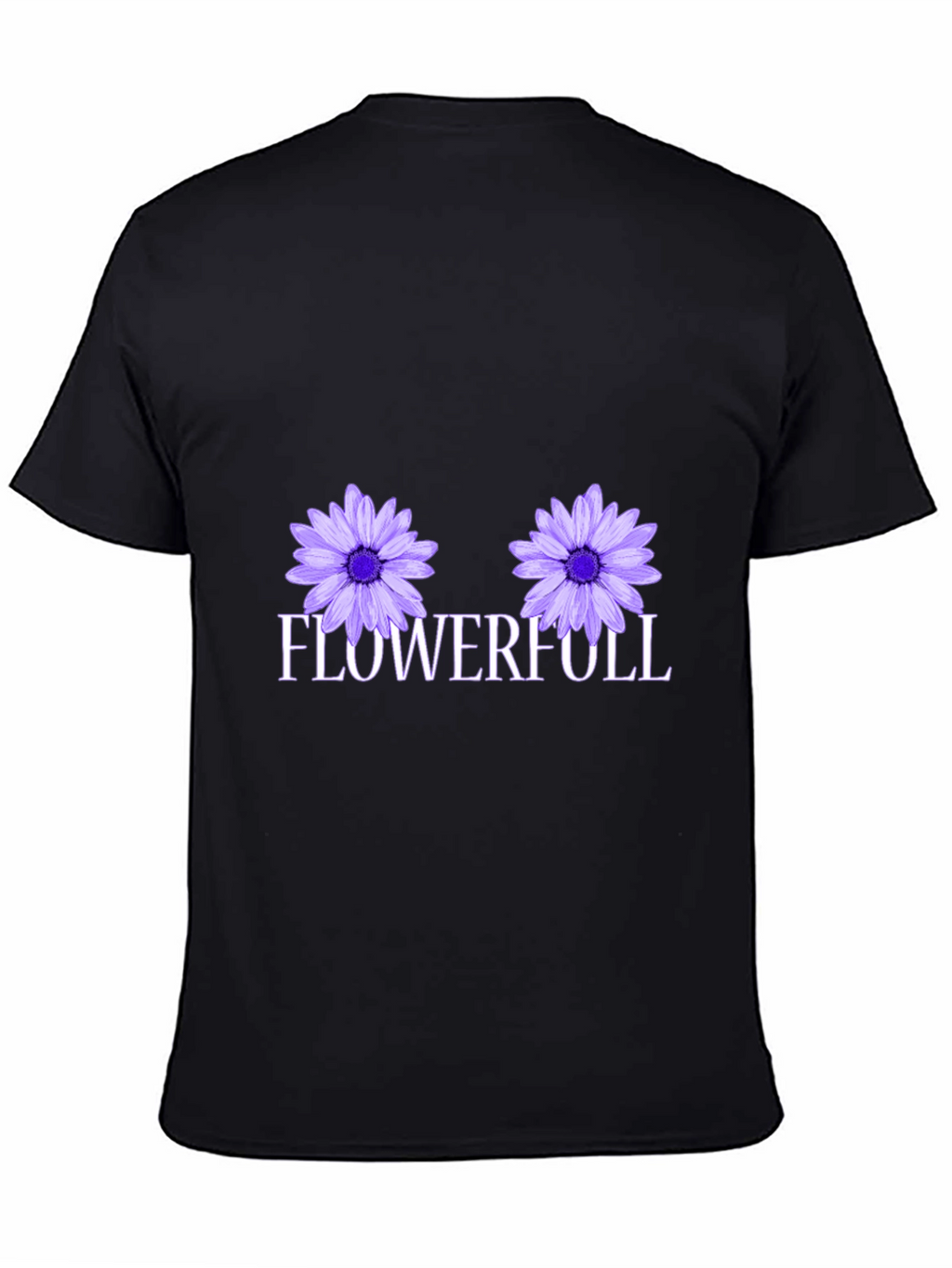 Flowerfull Graphic Tee - Black Cotton T-Shirt