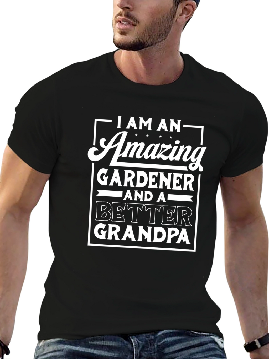 Amazing Gardener & Better Grandpa Black T-Shirt