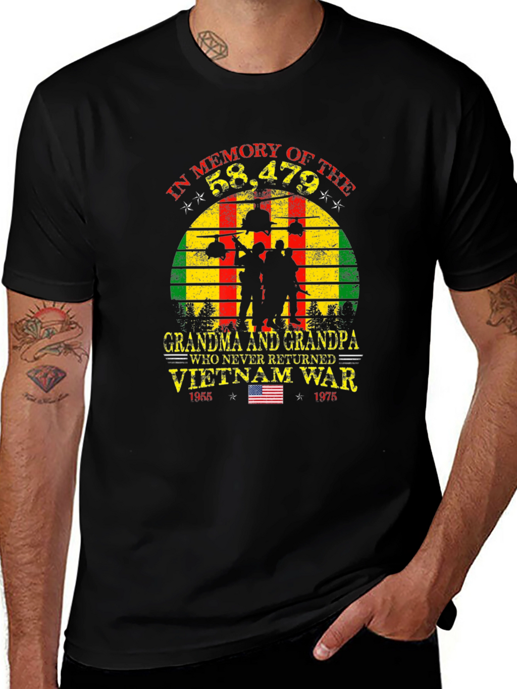 Vietnam War Memorial T-Shirt Grandpa Grandma