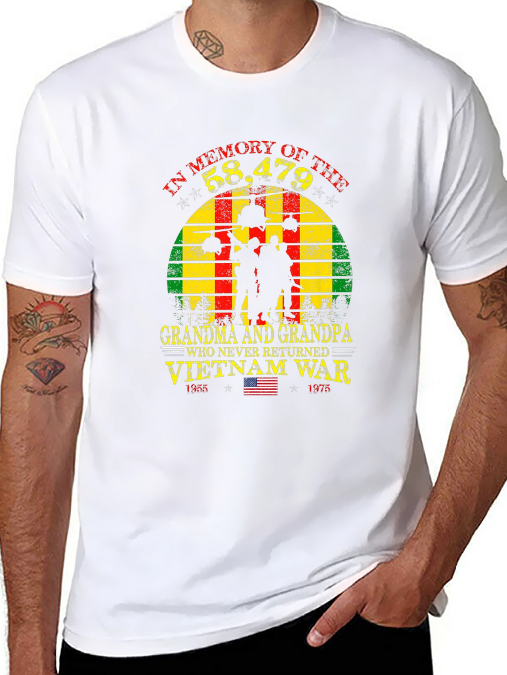Vietnam War Memorial T-Shirt Grandpa Grandma