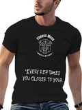 Fitness Mess Motivational Black Graphic T-Shirt
