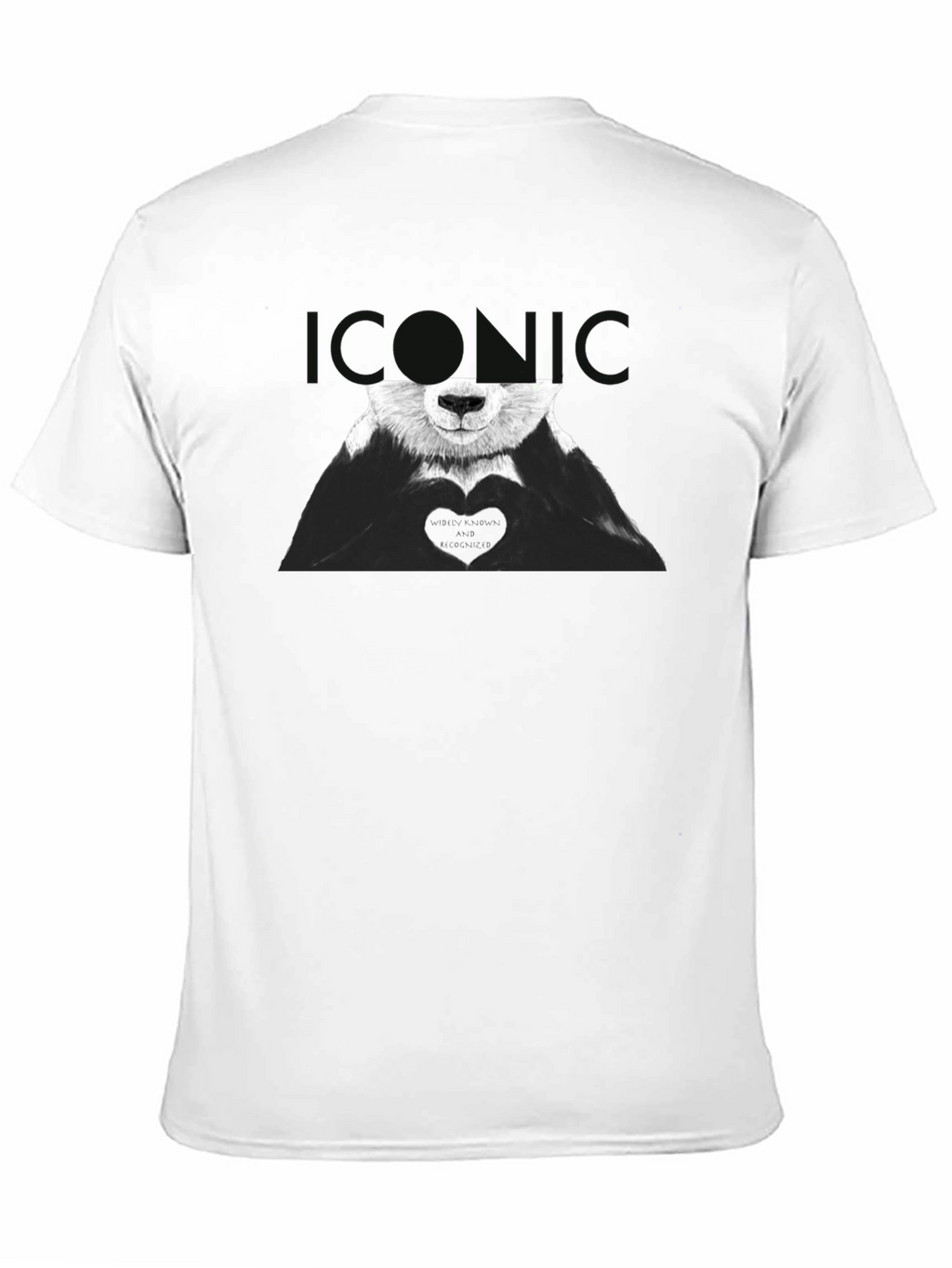 Iconic Panda Heart Graphic Tee - Black
