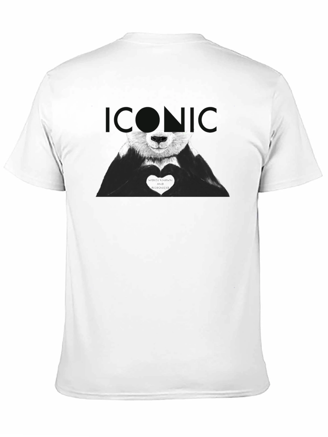 Iconic Panda Heart Graphic Tee - Black