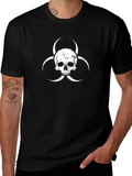 Skull Biohazard Symbol Graphic T-Shirt