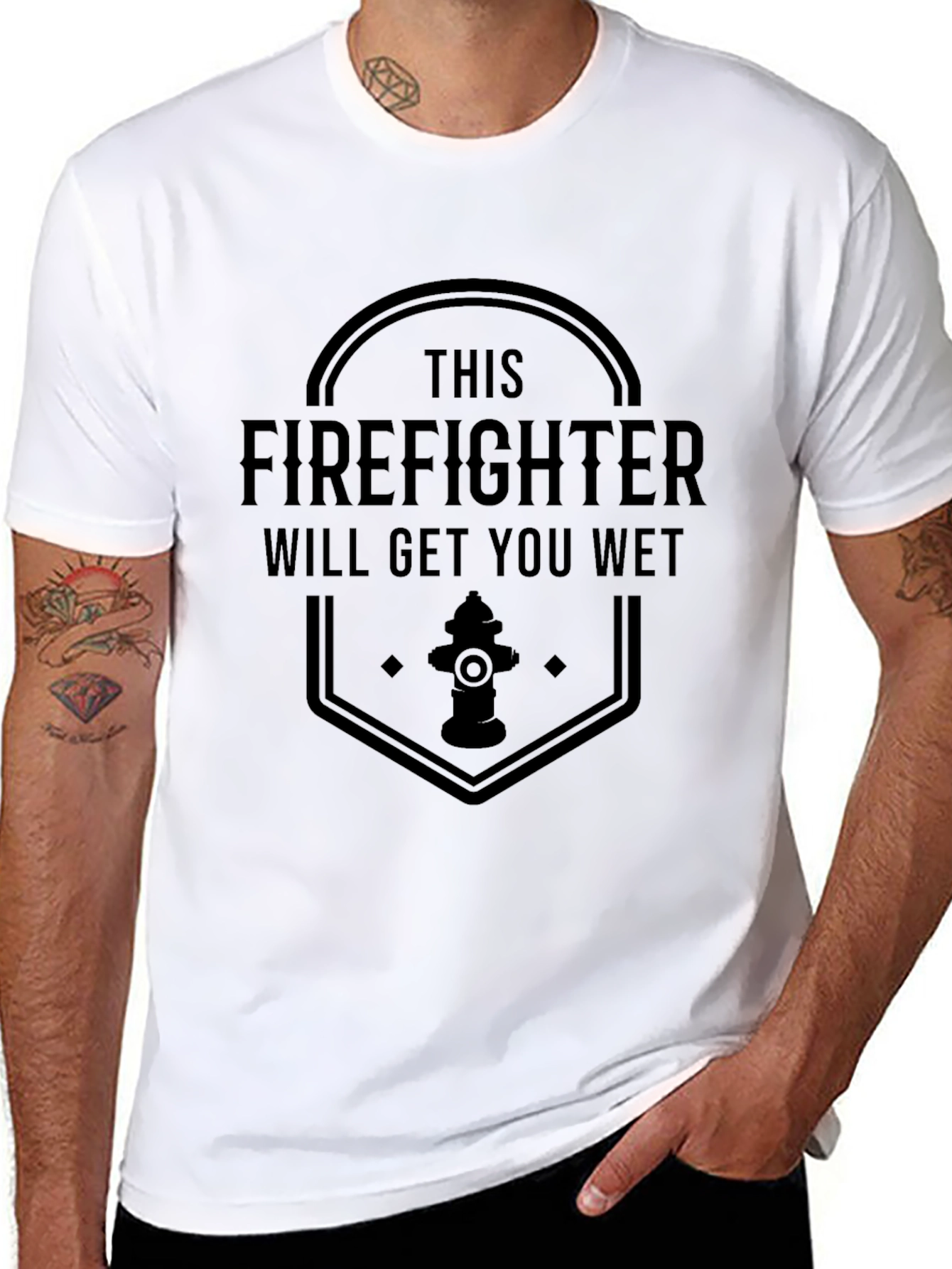 Funny Firefighter T-Shirt - Will Get You Wet