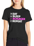 Eat Sleep Schlager Repeat T-Shirt