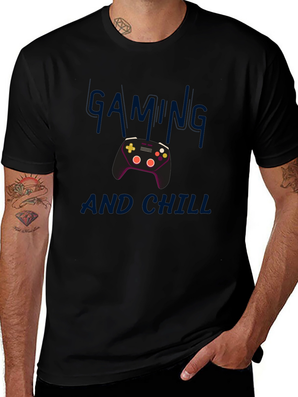 Gaming and Chill Black T-Shirt