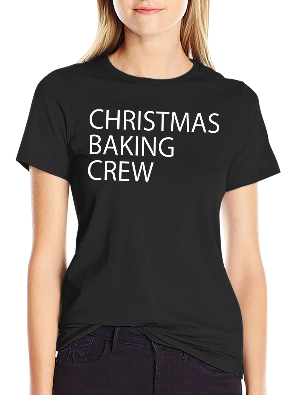 Christmas Baking Crew Black Graphic T-Shirt