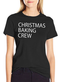 Christmas Baking Crew Black Graphic T-Shirt