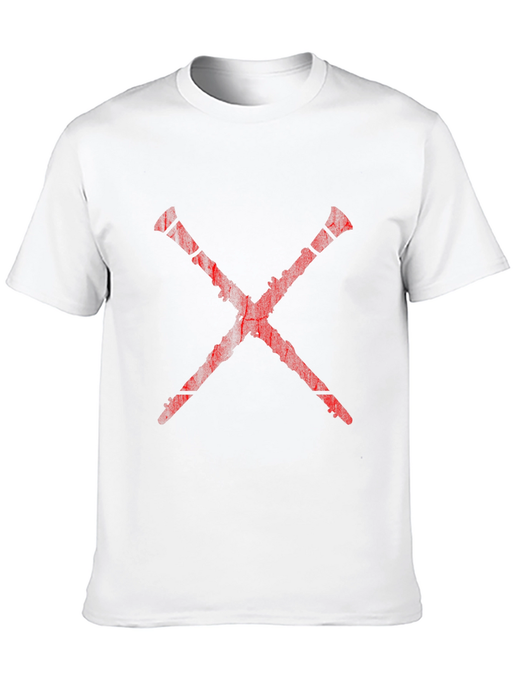 Red X Graphic Print Black T-Shirt