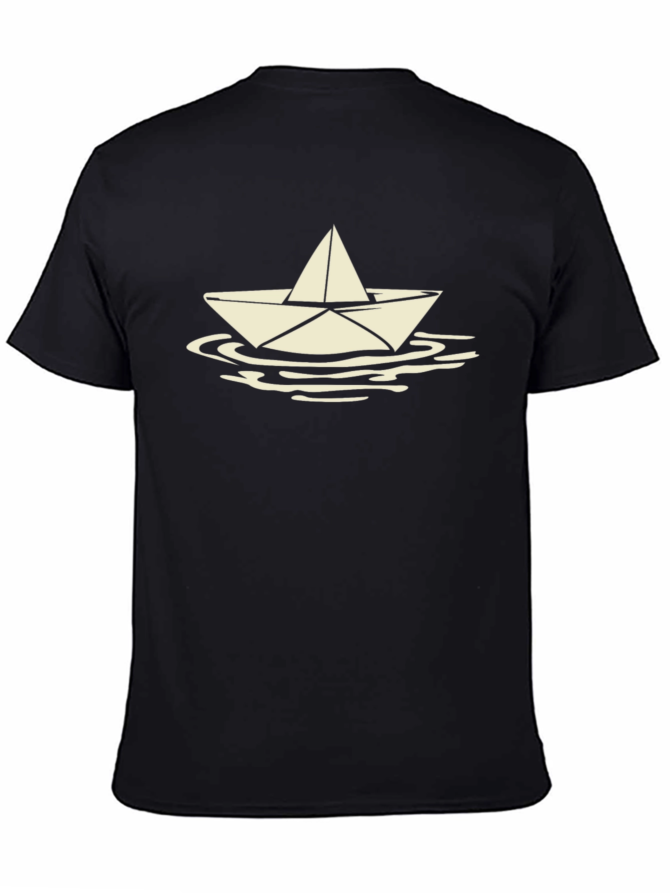 Paper Boat Tee - Mens Black Graphic T-Shirt