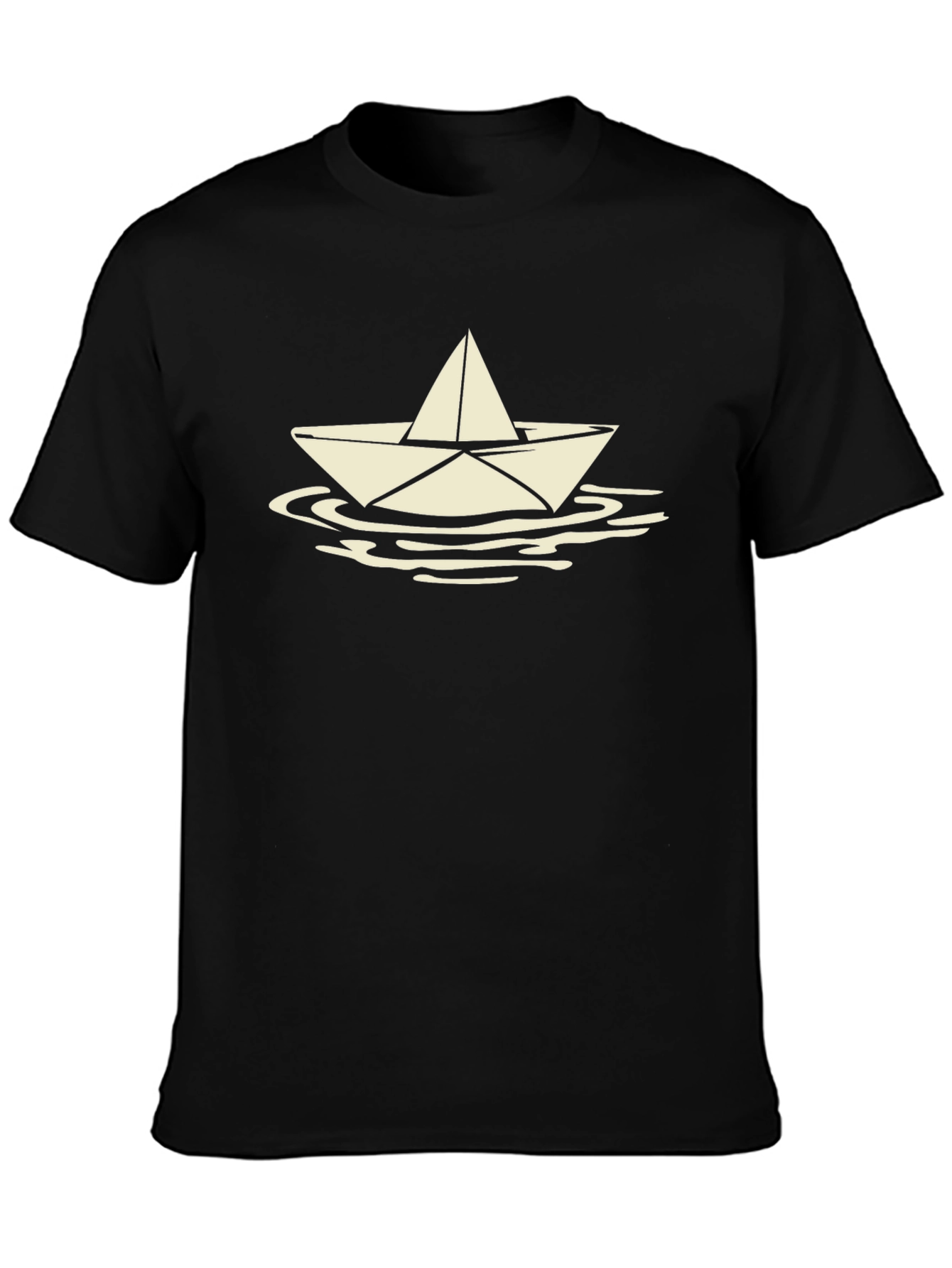 Paper Boat Tee - Mens Black Graphic T-Shirt