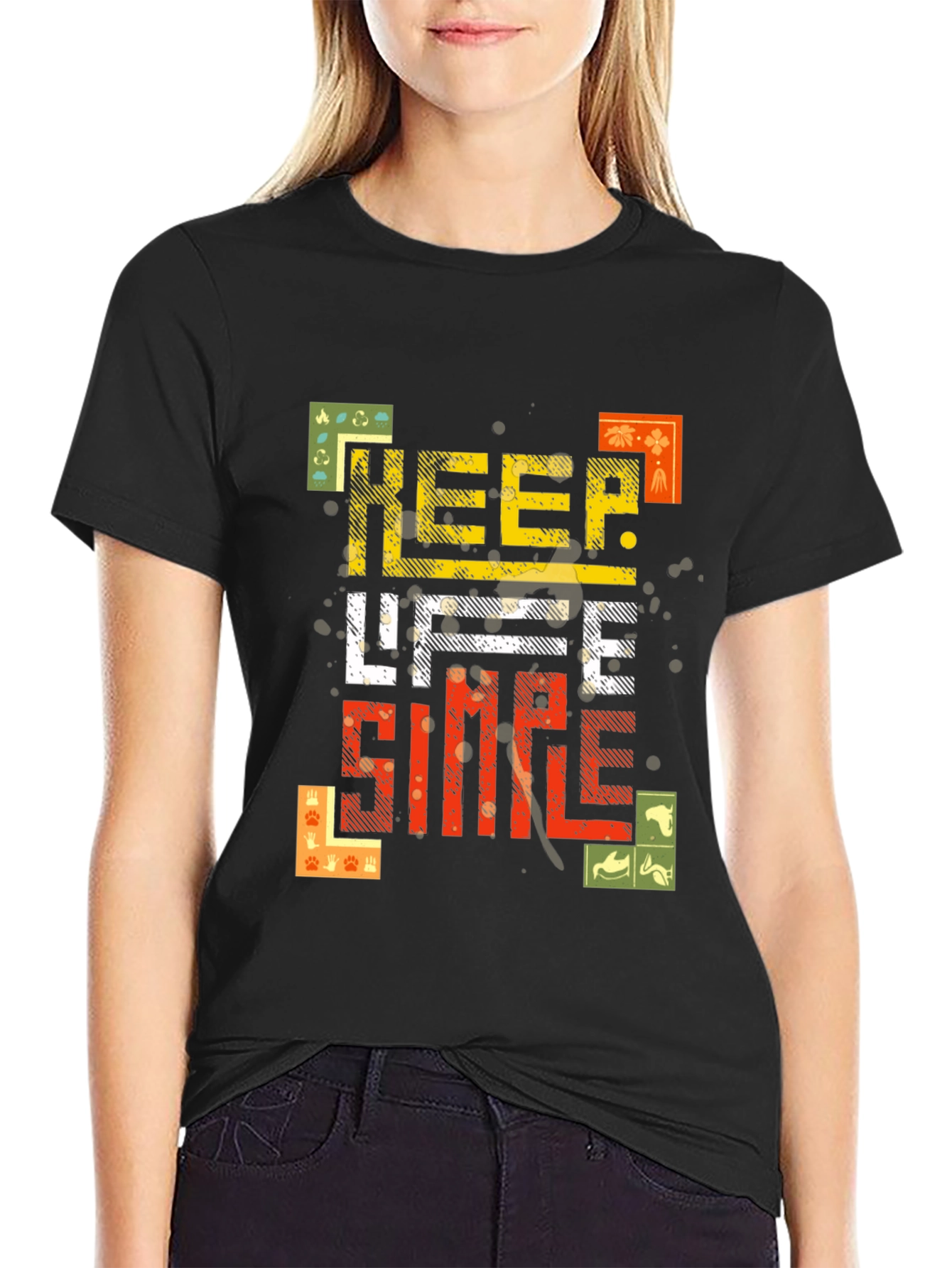 Keep Life Simple Black Graphic Tee