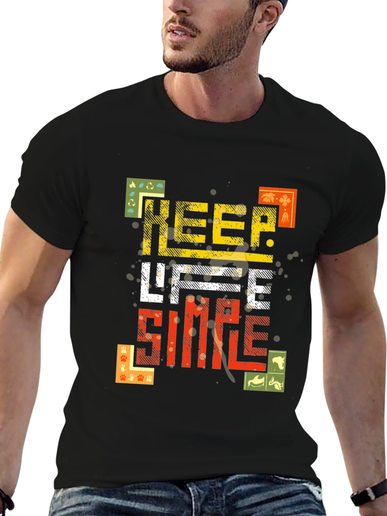 Keep Life Simple Black Graphic Tee