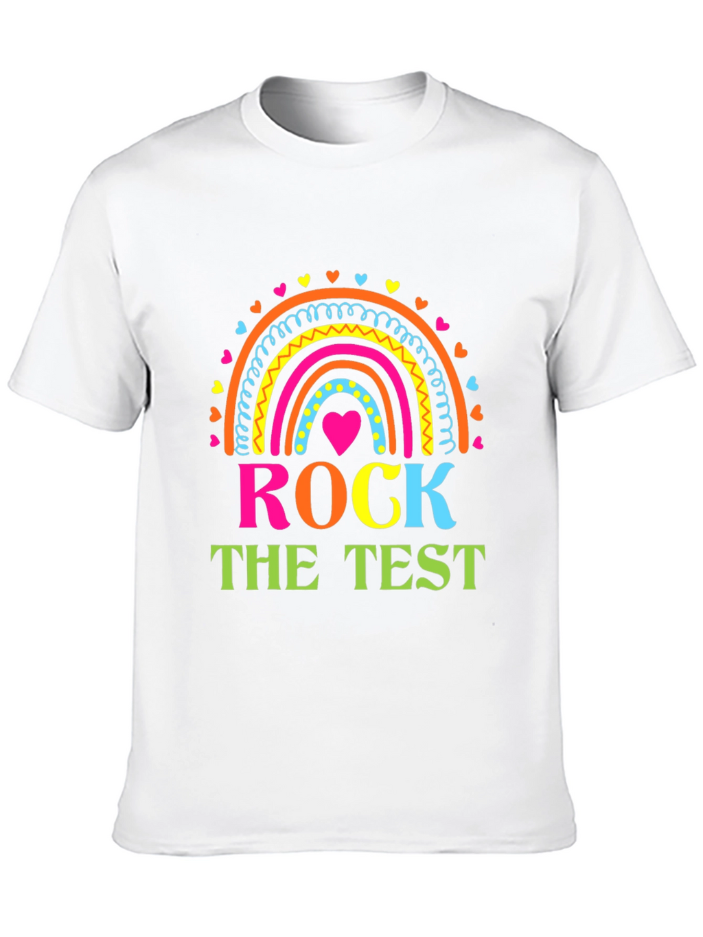 Rock The Test Teacher Rainbow T-Shirt