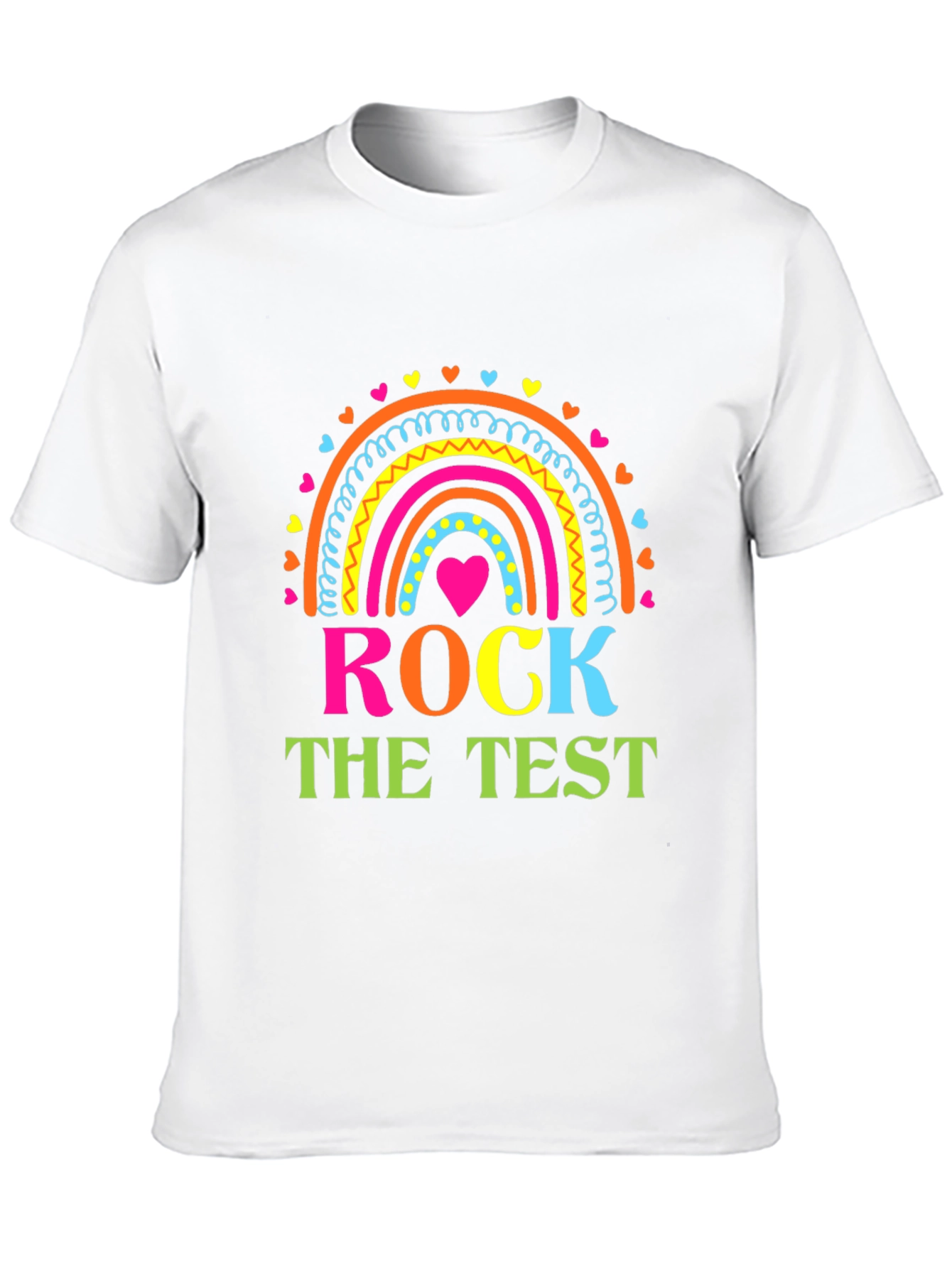 Rock The Test Teacher Rainbow T-Shirt