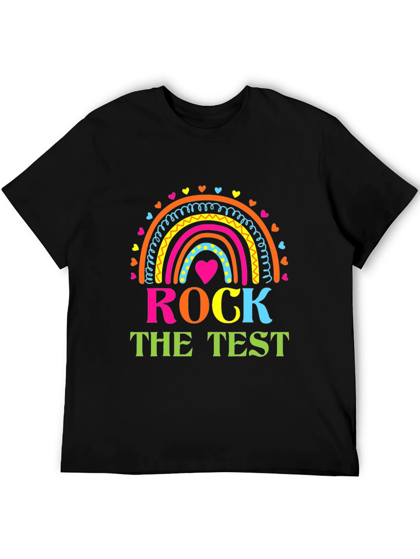 Rock The Test Teacher Rainbow T-Shirt