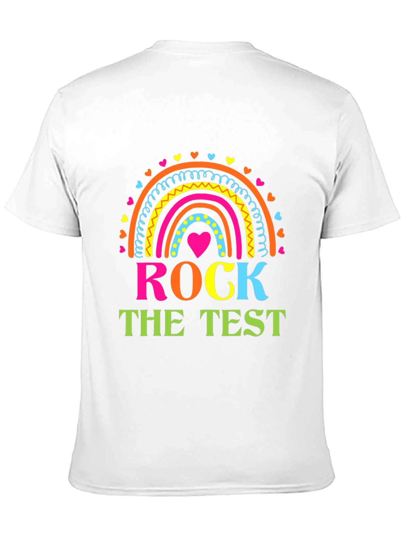 Rock The Test Teacher Rainbow T-Shirt
