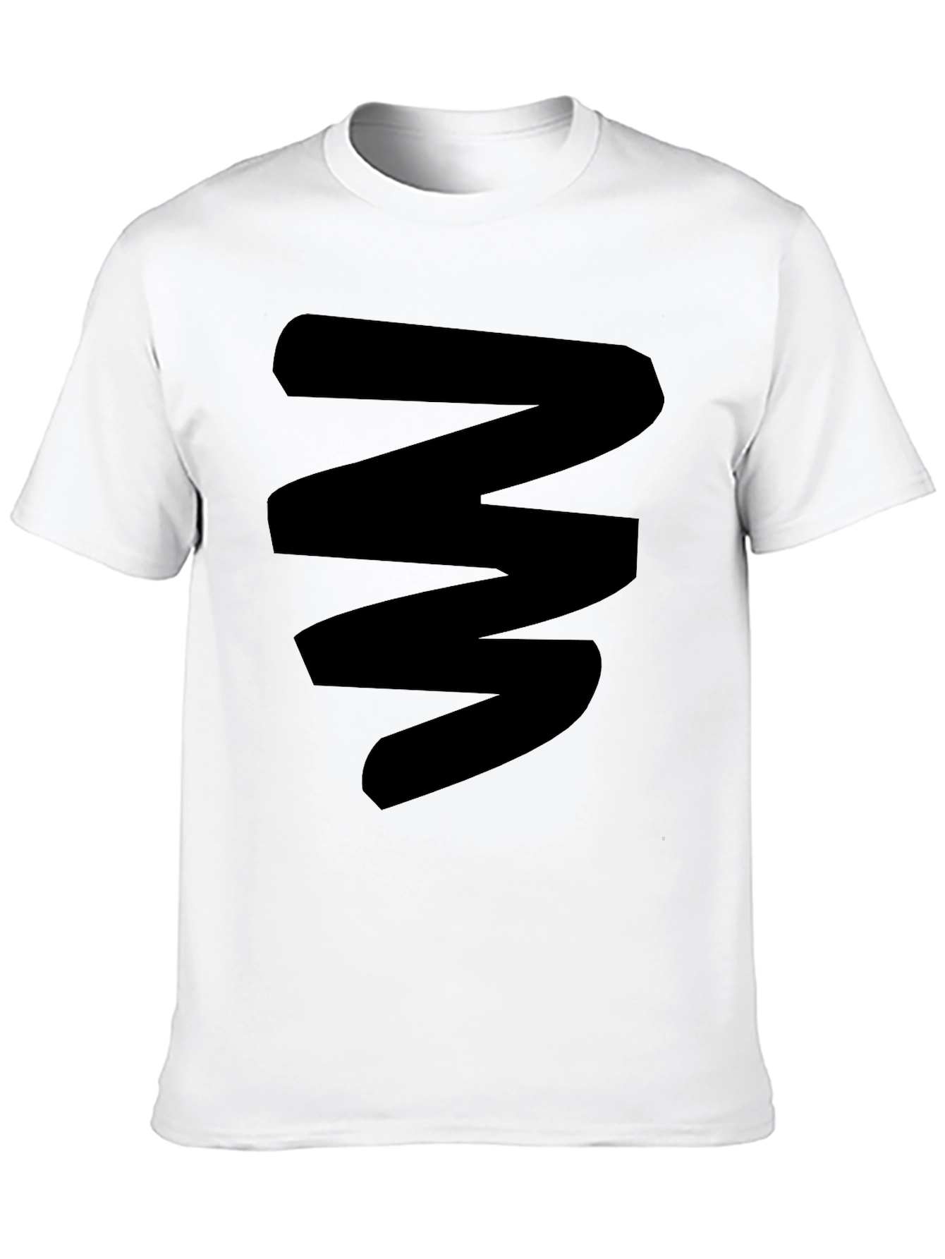 Mens Black Graphic Tee - Abstract Zigzag Design