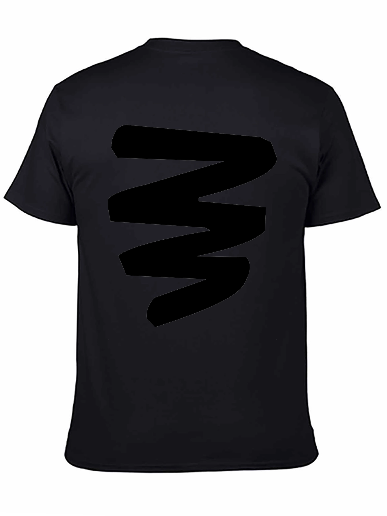 Mens Black Graphic Tee - Abstract Zigzag Design