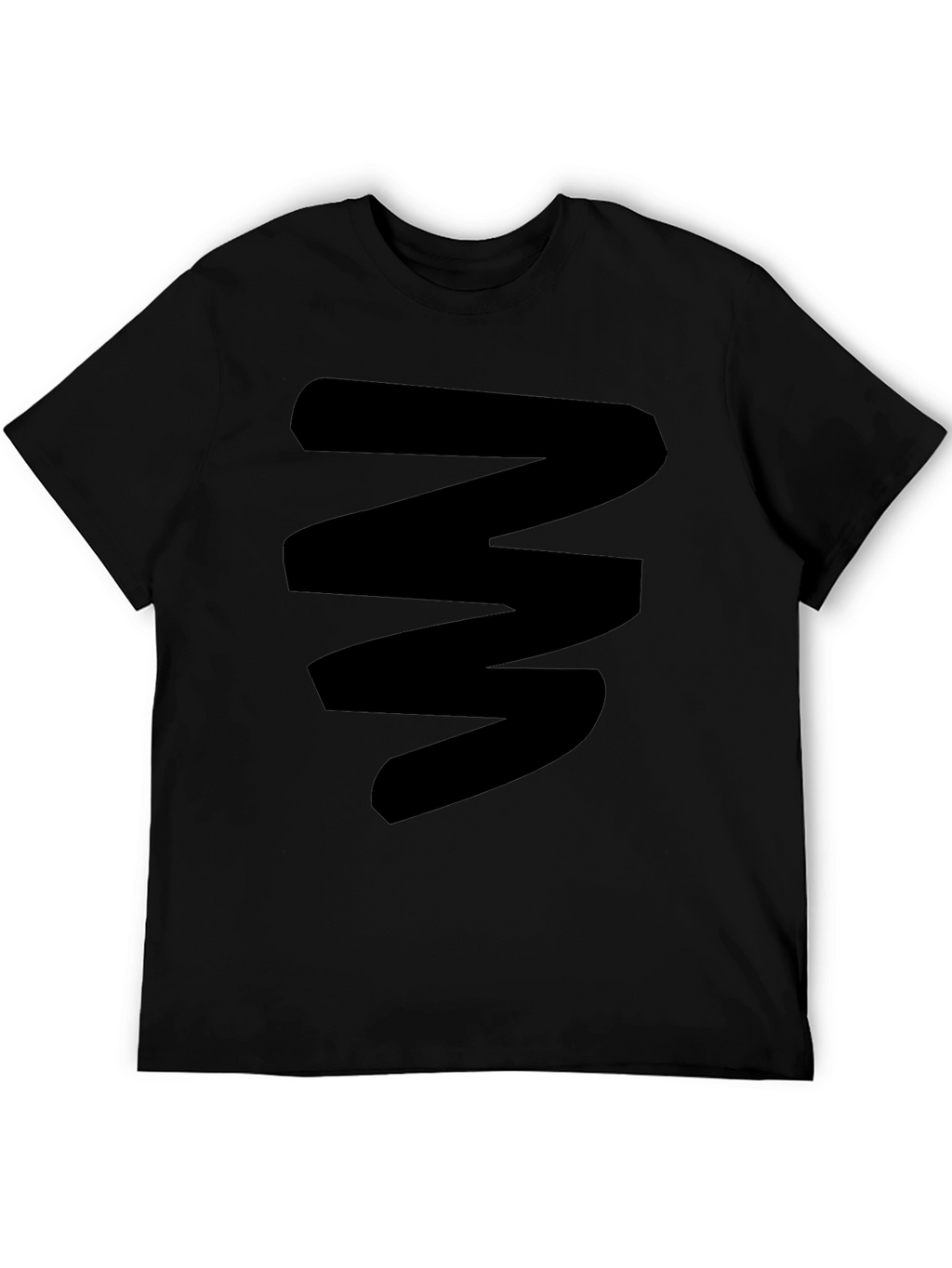 Mens Black Graphic Tee - Abstract Zigzag Design