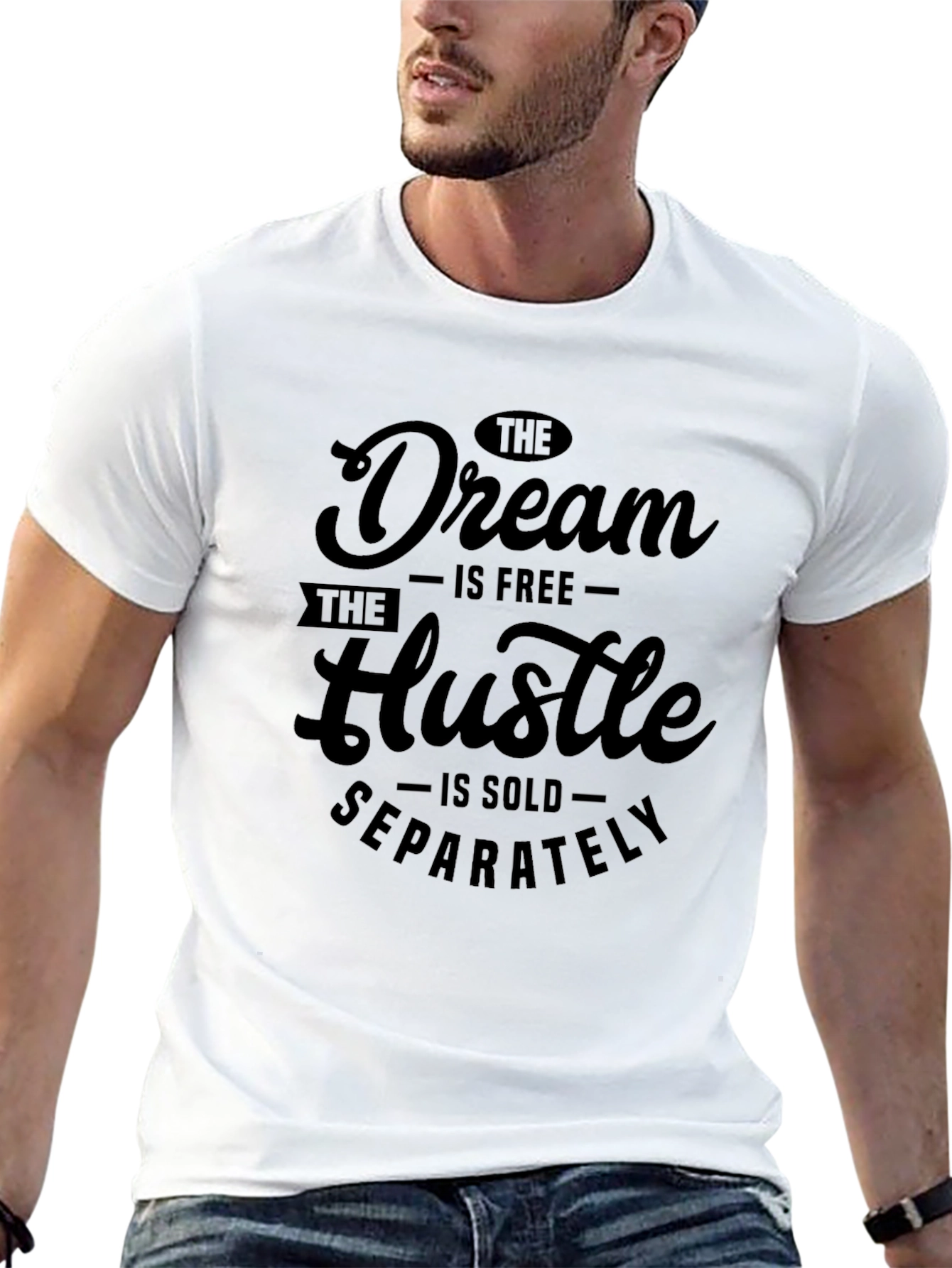 Dream Hustle Graphic Tee - Inspirational Black T-Shirt