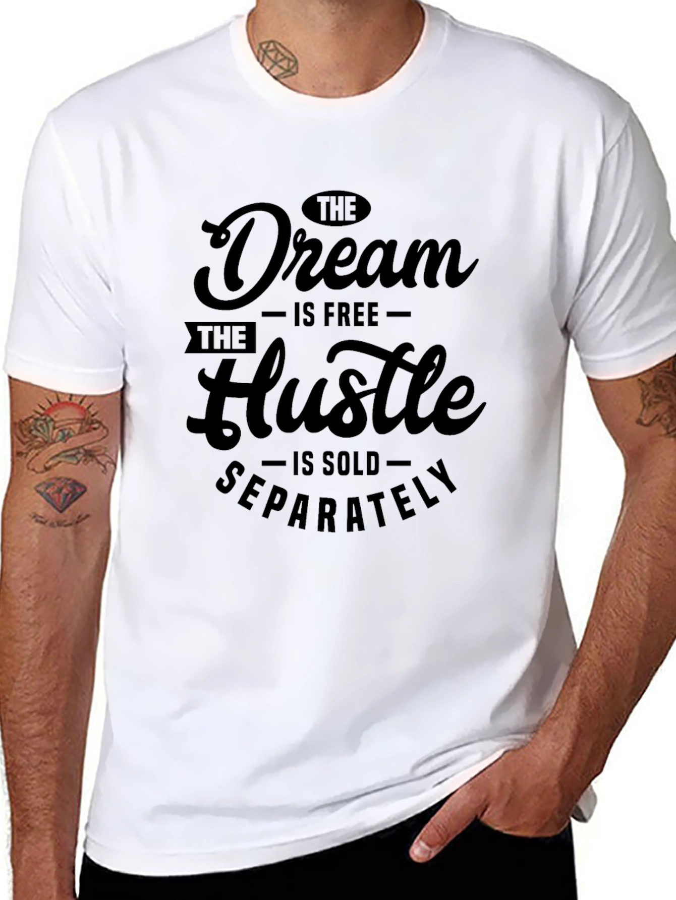 Dream Hustle Graphic Tee - Inspirational Black T-Shirt