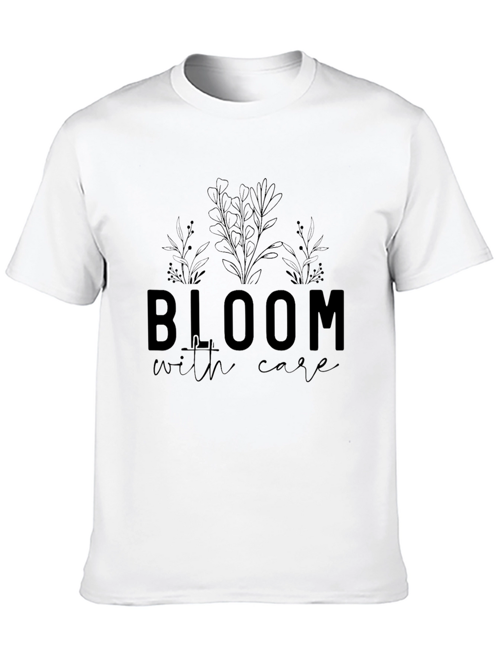 Bloom With Care Graphic Tee - Stylish Black T-Shirt