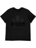 Bloom With Care Graphic Tee - Stylish Black T-Shirt