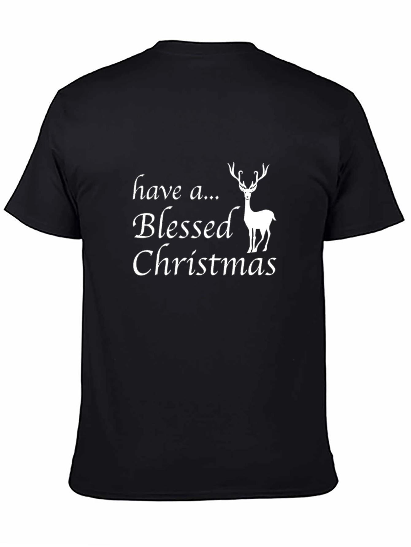 Blessed Christmas Reindeer Graphic T-Shirt