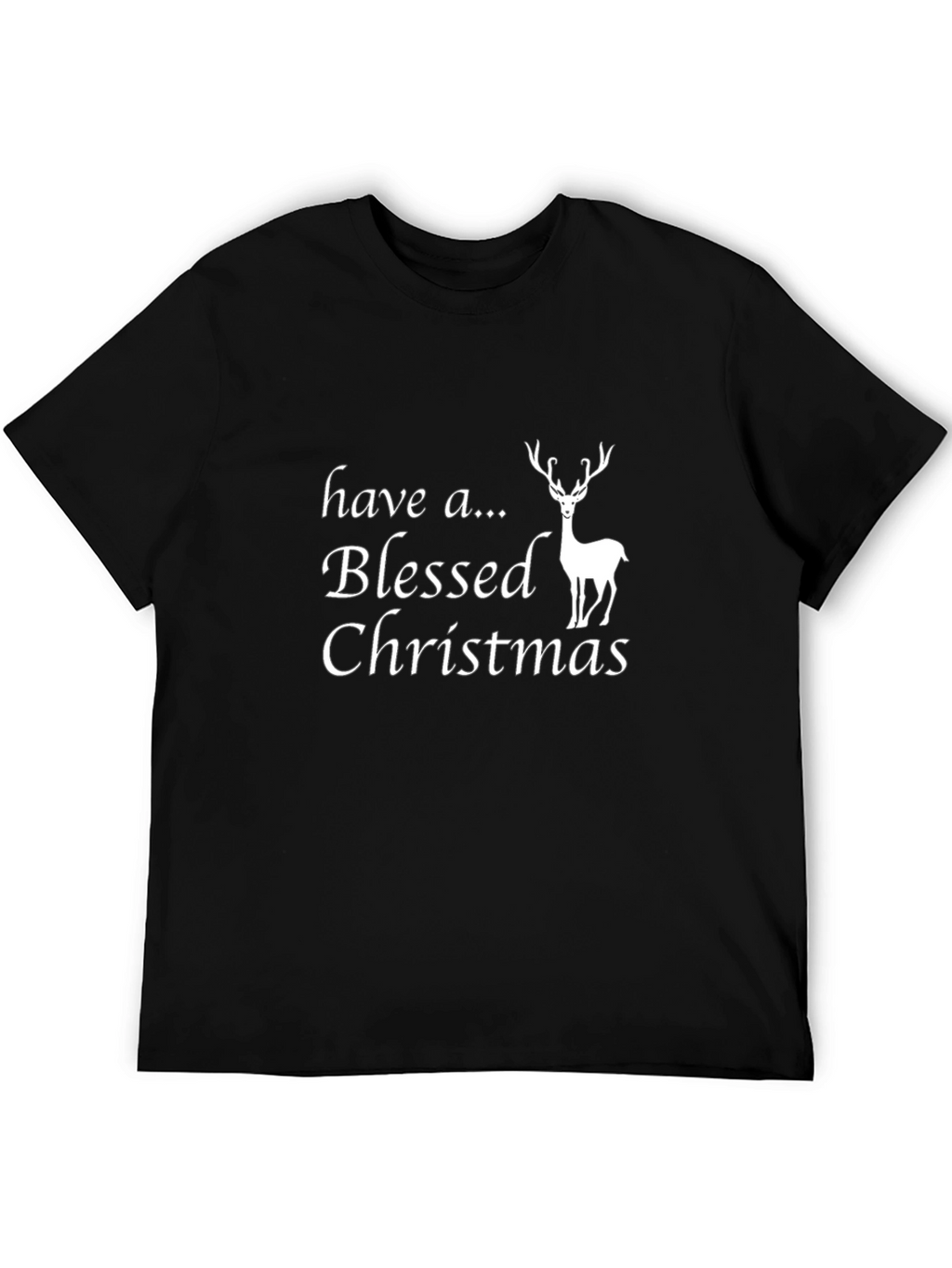 Blessed Christmas Reindeer Graphic T-Shirt