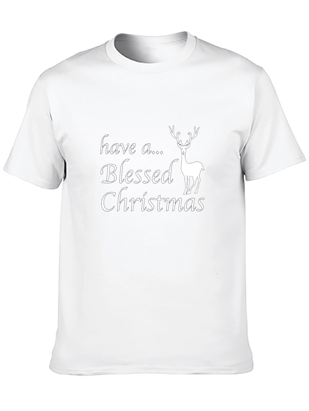 Blessed Christmas Reindeer Graphic T-Shirt