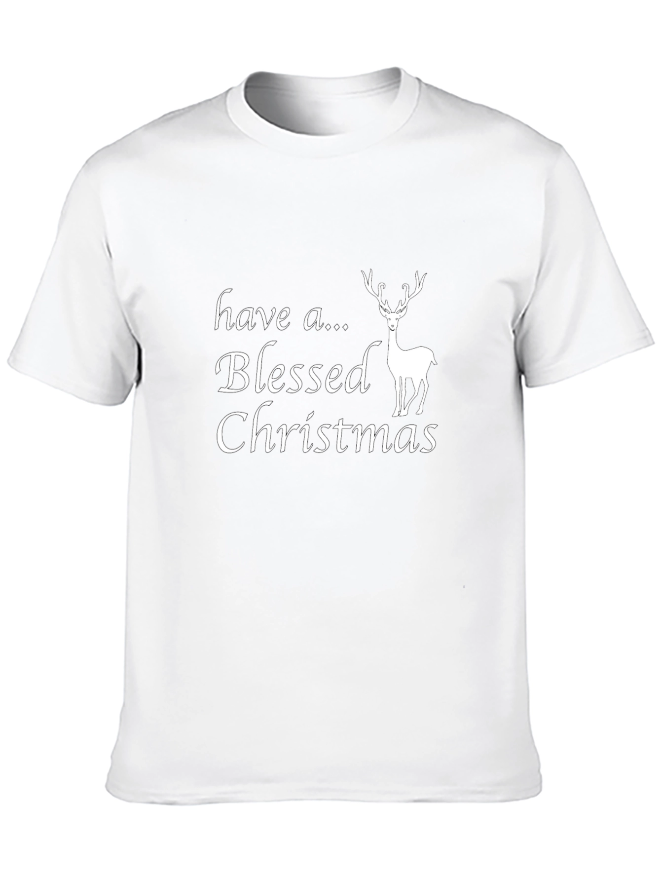 Blessed Christmas Reindeer Graphic T-Shirt